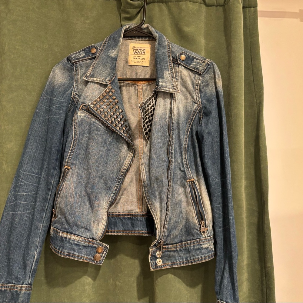 Zara Blue Studded Jean Jacket